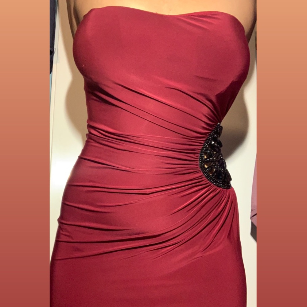 Red burgundy mini dress